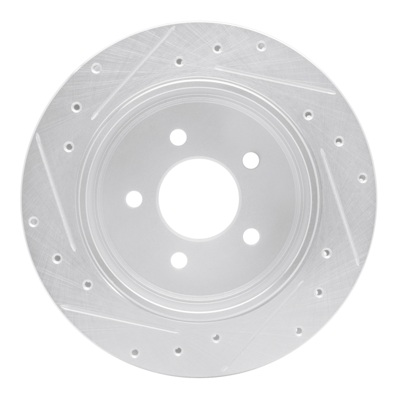 Ford Ranger Brake Rotor (1) - Rear Right - R1 Concepts - Drilled & Slotted - Silver - `10-`11